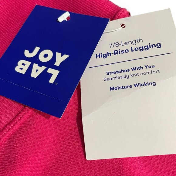 JoyLab High Rise 7/8 Length Leggings XL Pink Stretch Moisture Wicking Activewear - Picture 4 of 11